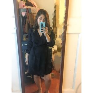 H&M Floral Print kimono wrap long sleeve dress